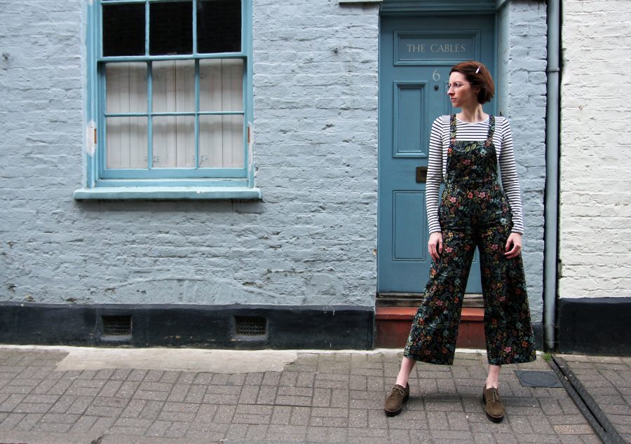 Floral Dungarees + a Stripey Bodysuit